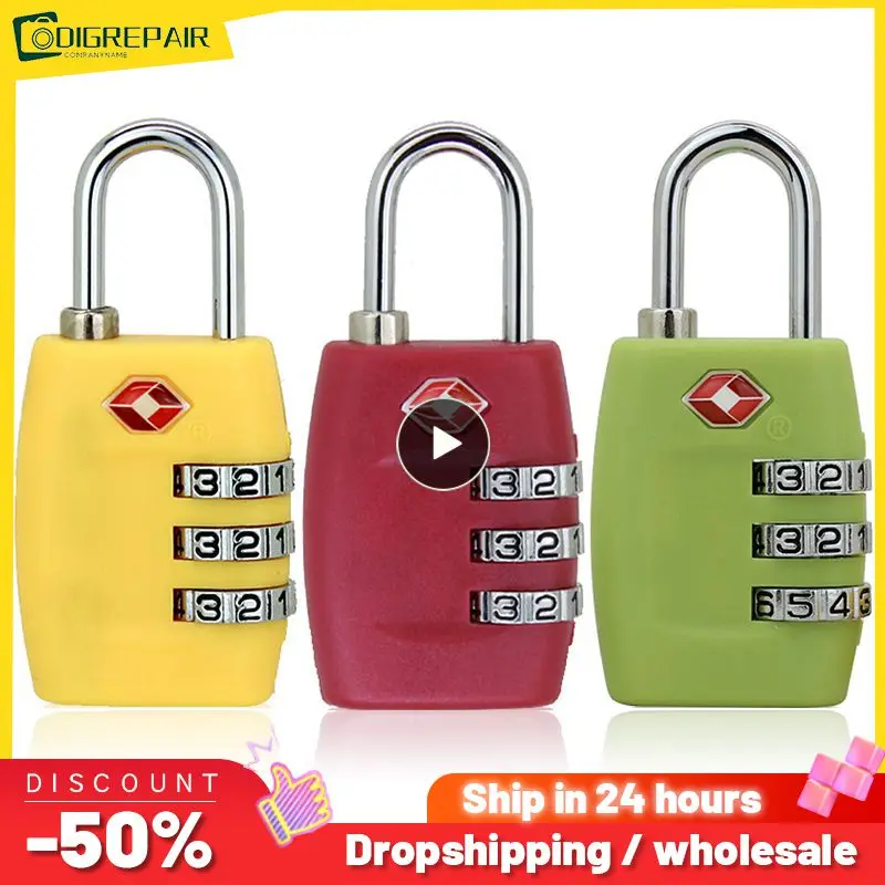 

Luggage Travel Lock Tsa Approved 3 Rows Padlock Luggage Suitcase Password Lock Suitcase Baggage Zinc Alloy High Strength Pc