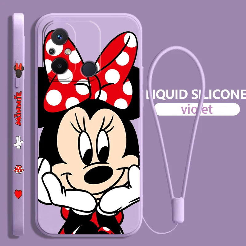 

Cute Mickey Minnie Art For Xiaomi Redmi 12C 11 Prime A1 10 10X 9 9A 9T 9AT 8 8A 7 6 4G 5G Liquid Rope Soft Phone Case Coque Capa