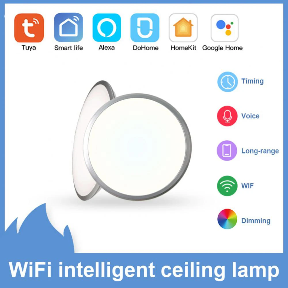 

Modern Nordic Round Light Rgb Ultrathin Urface Mounting Dimmable Lighing 24w Dimmable Tri-proof Light Wifi Homekit Ceiling Lamp