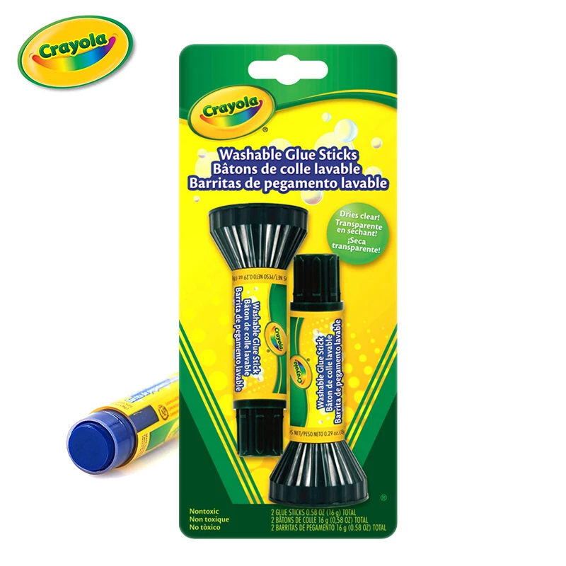 

Crayola can washable glue stick strong solid glue children's handmade water kindergarten non-toxic transparent DIY sticker toy