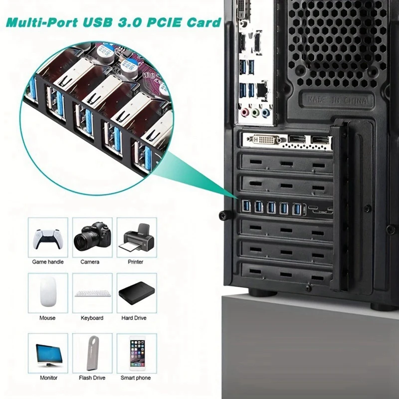 Плата расширения USB 3 0 с 7 портами Φ 5X 2X PCI Express USB-адаптер конвертер концентратора