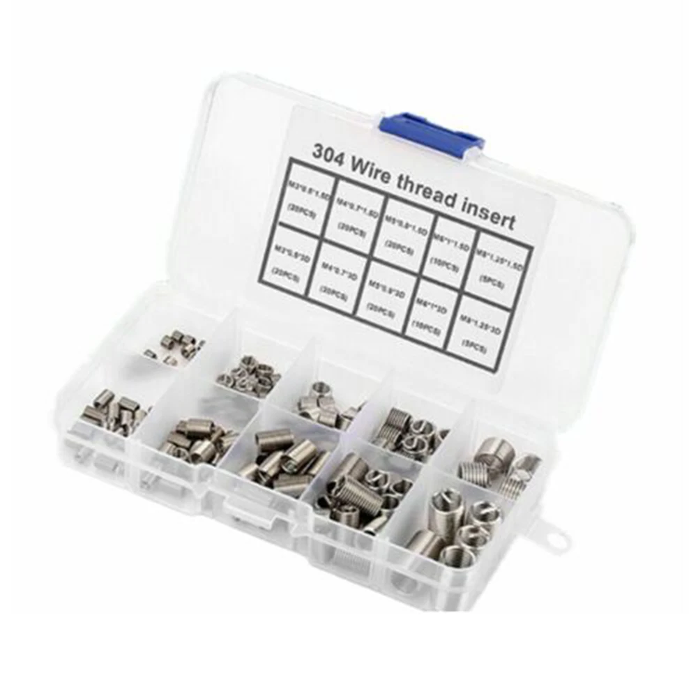 

150Pcs Deluxe 304 Stainless Steel Helicoil Thread Repair Insert Kit Absorb Vibration Connection Strength For M3 M4 M5 M6 M8