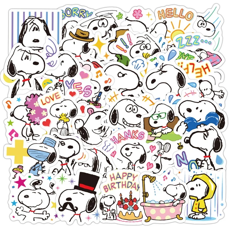 

40/50/60pcs Variety of Non-repetitive Cartoon Anime Cute Snoopy Kids Graffiti Stickers