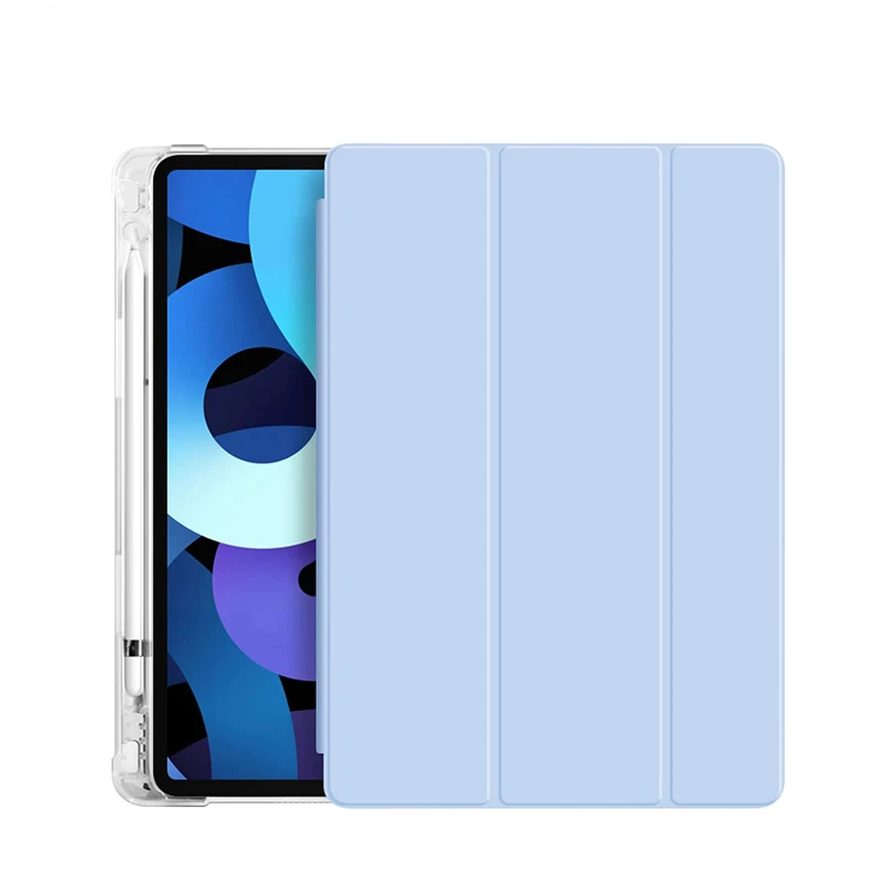 

For iPad Air 5 2022 Case 10.2 Pro 11 2021 Trifold Cover Tablet Holder TPU Shell Pen Slot For Apple iPad Mini 6 DIY Decal Sale