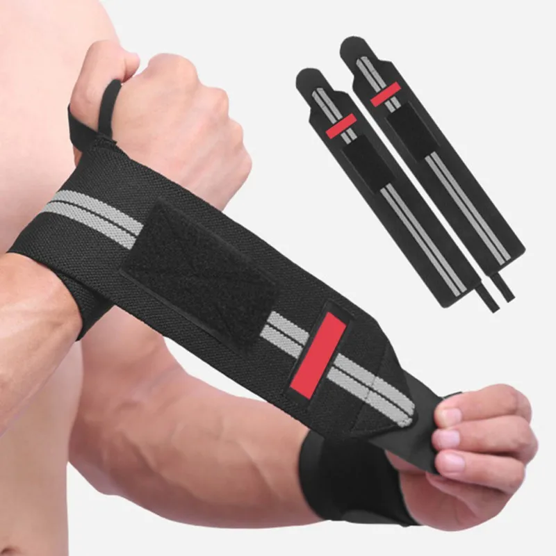 

2Pieces Fitness Padded Wrist Thumb Brace Strap Power Weightlifting Hand Wrap Gym Training Bar Wristband