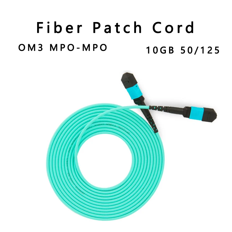 5 PCS/ Lot OM3 MPO-MPO 8 Core Fiber Optic Patch Cord Cable 10GB 50/125 Multimode Fiber Optic Cable 3M