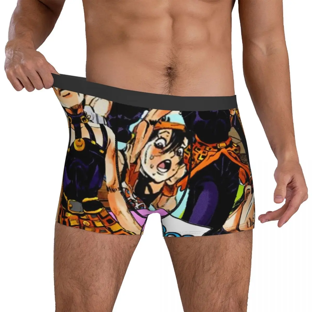 

Jojo Underwear Narancia Collage Men Panties Customs Elastic Trunk Hot Boxer Brief Big Size