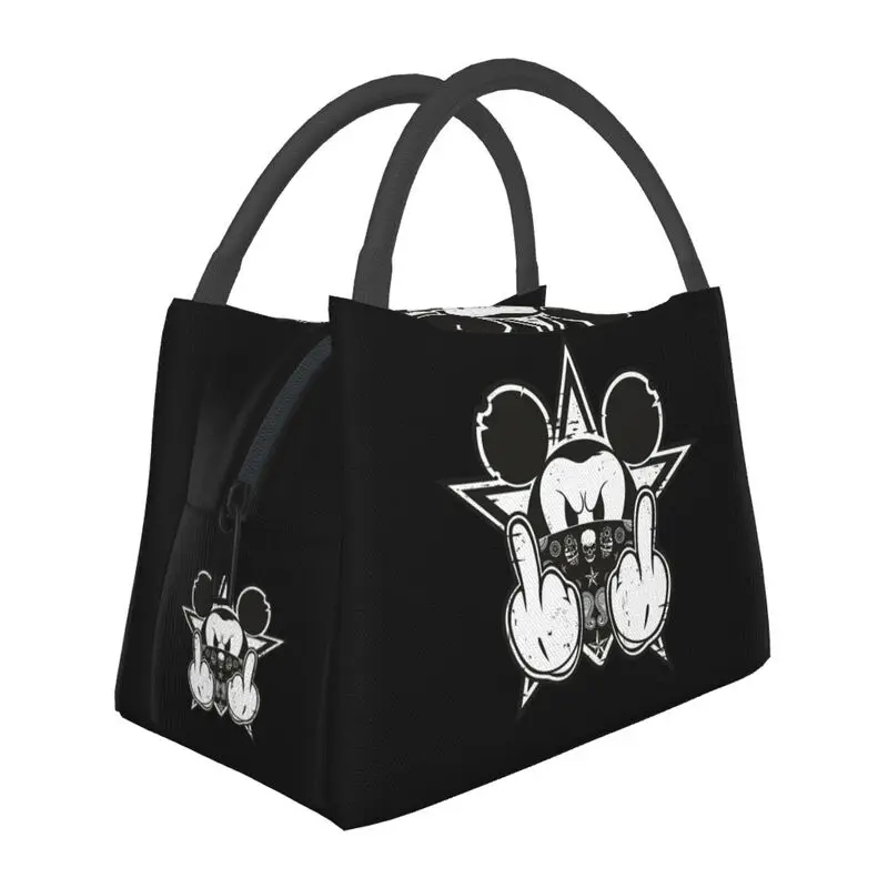

Retro Mickey Insulated Lunch Tote Bag for Women Cartoon Mouse Portable Cooler Thermal Bento Box Work Travel