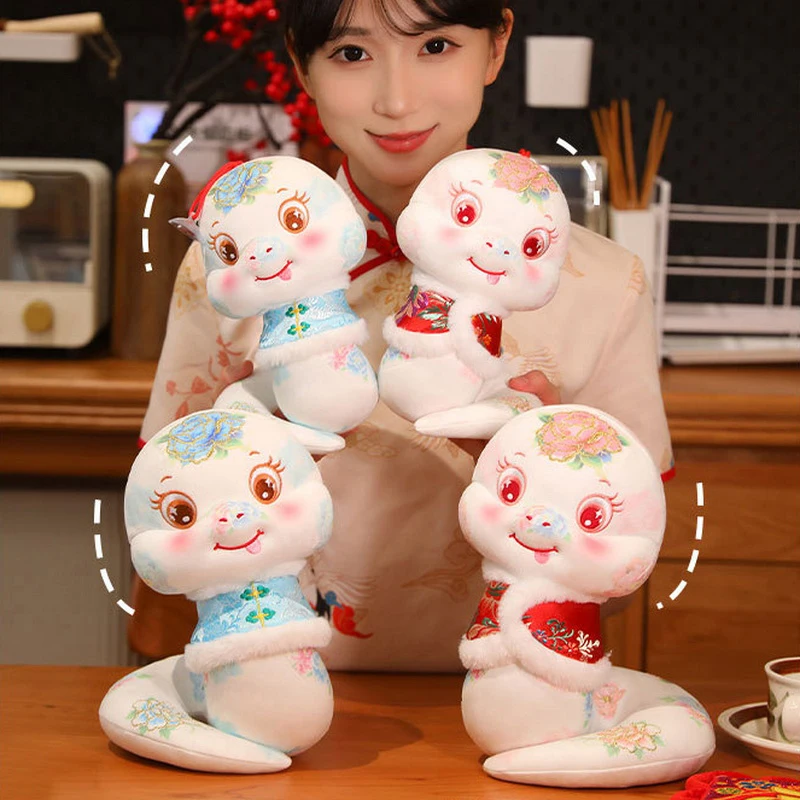 1 шт. 8/10 дюймов змеиный год талисман плащ маленькая белая змея плюшевая кукла