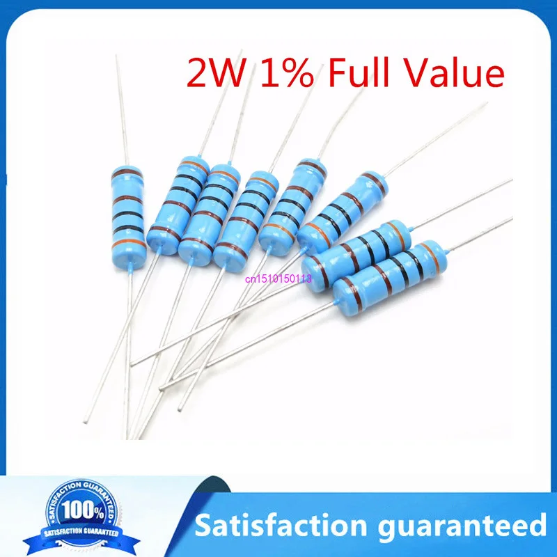 

20 шт., металлический пленочный резистор 2 Вт 1%, 4,7r, 5,1r, 5,6r, 6.2R, 6.8R, 7.5R, 8.2R, 9.1R, 10R, 12R, 15R, 18R, 20R, 22R, 24R, 27R, 30R, 33R, 36R, 39R