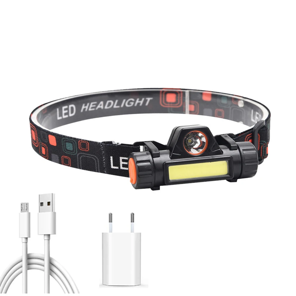 

Head Light ABS+LED Hands-Free Rechargeable Hiking Lighting Flashlight Sensor Waterproof Headlamp Tool Accessory