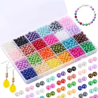pearl beads 6mm multicolor loose pearls for crafts with holes for jewelry making small pearl filler beads for crafting bracelet