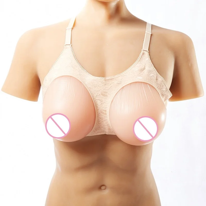 Realistic Fake Breast Fake Chest CD Cross-dressing One-piece Bra Set Righteous Emulsion Body Silicone Stage Performance Costume