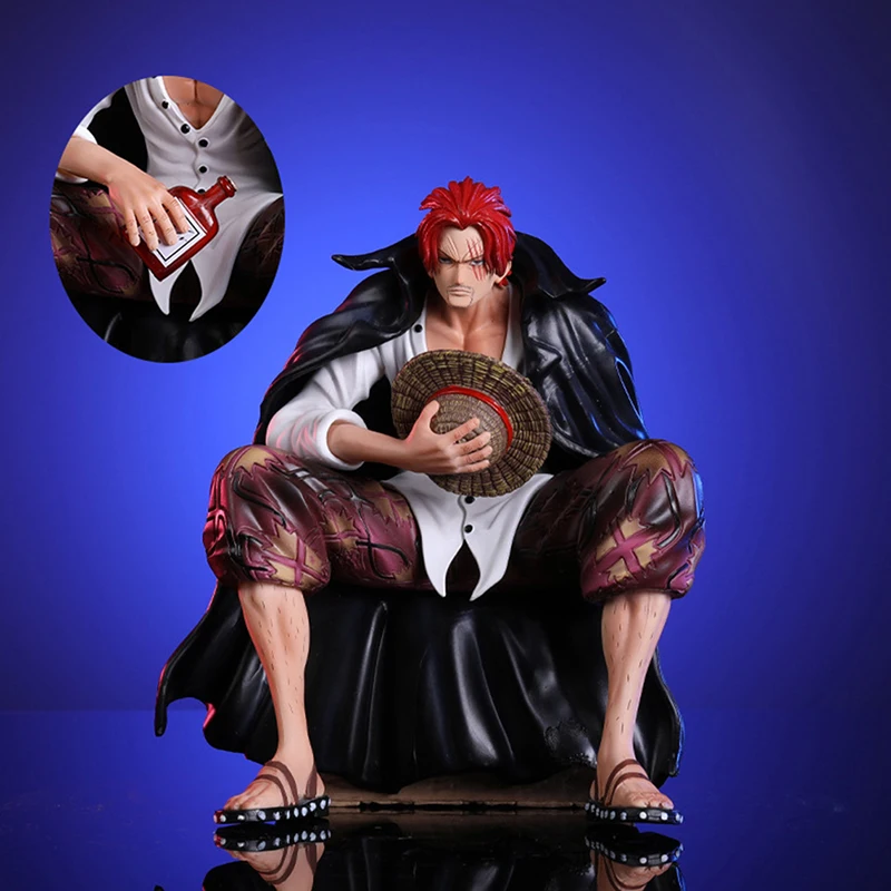 

One Piece Shanks Figure Film Red Yonko Red Hair Anime Figure 17cm PVC Statue Figurine Decoration Model Doll Toys Christmas Gift