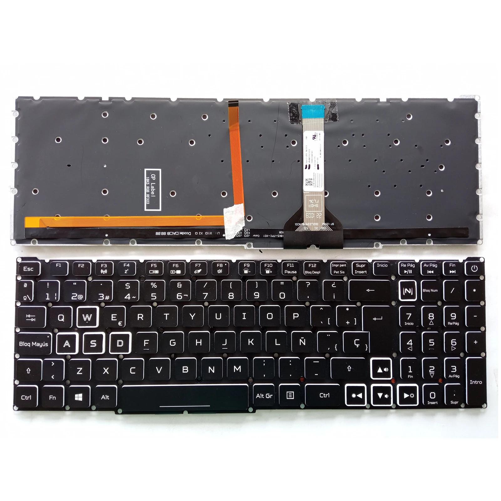

New SP RGB Colorful Backlit Keyboard For Acer Nitro 5 AN515-56 AN515-57 laptop