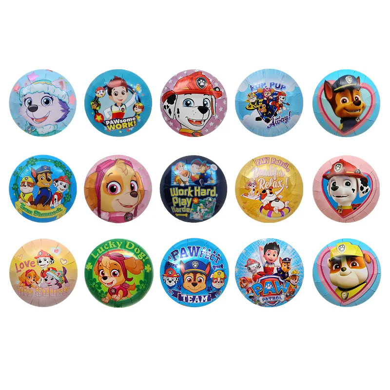 

Paw Patrol Party Decoration Balloon Arrangement Props Toy Balloons Cartoon Round Aluminum Film Balloon Animal Balloons Toy