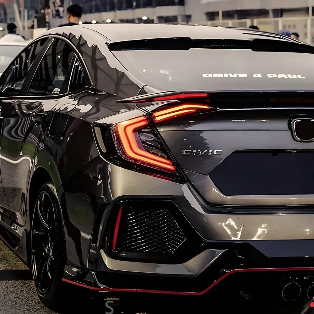 Фото Для Honda Civic X 10th FC FK7 FK8 2016-2021 Авто задние задние фонари в сборе Обновление светодиодного динамического сигнала Автомобильные задние фонари Аксессуары №4