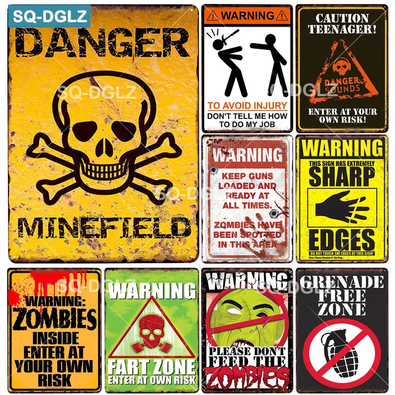 

Металлический знак опасности, винтажный металлический Фотофон, Декор стен MINEFIELD, жестяные знаки, фотоподарок, металлическая живопись