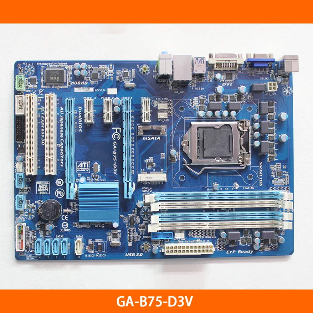 

Материнская плата для Gigabyte GA-B75-D3V LGA 1155 DDR3 32G B75 SATA II SATA III, высокое качество, быстрая доставка