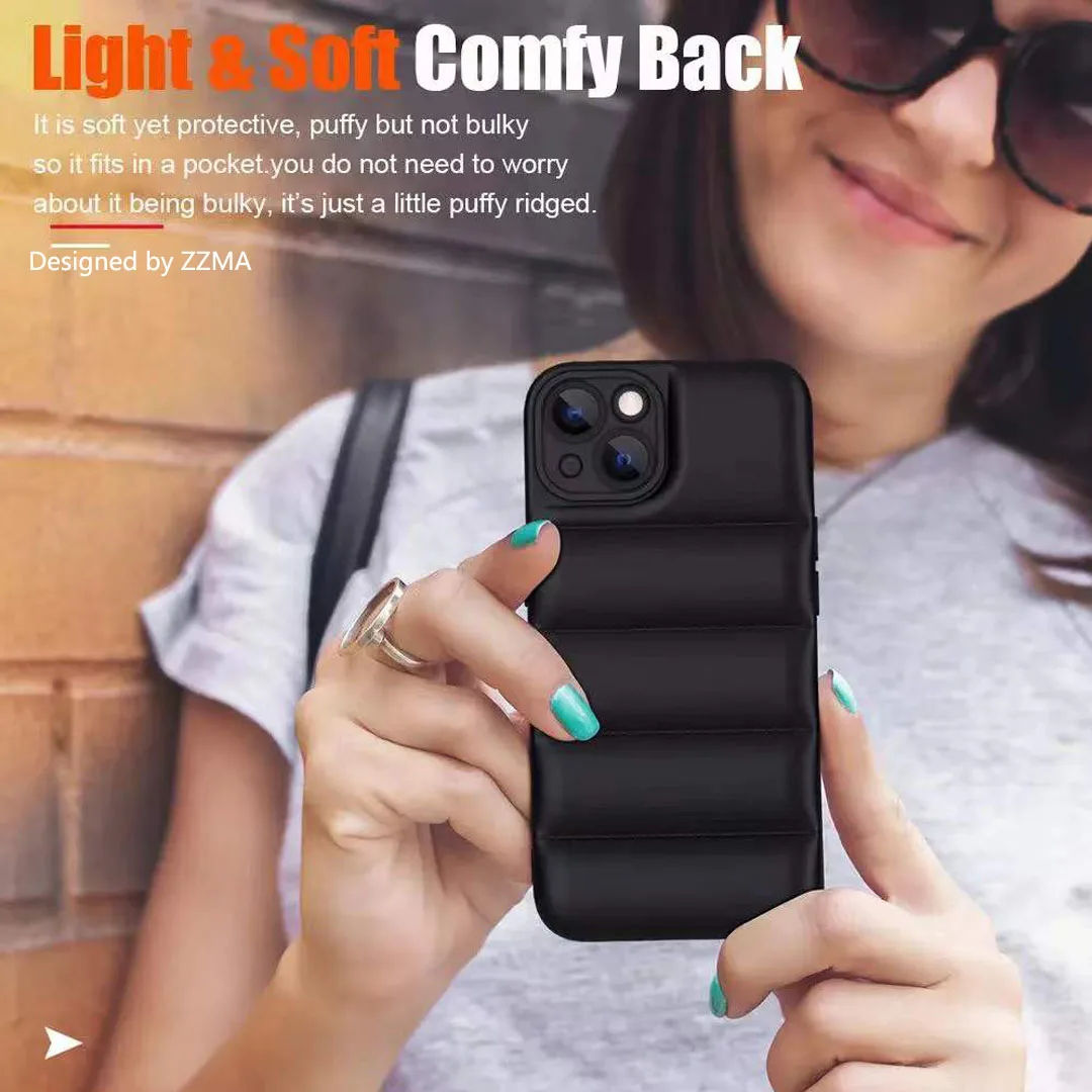 zzma fashion brand down jacket phone case for iphone 13 12 11 pro max x xs xr 7 8 plus se 2020 puffer case soft silicone cover free global shipping