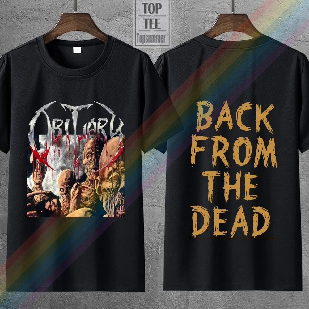 Obituary Back From The Dead T Shirt Emo Punk T Shirts Rock Hippie Woman Oversize Sweetshirts Men'S Tshirts Goth Gothic Tee-Shirt