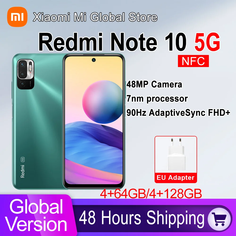 

Global Version Redmi Note 10 5G 4GB RAM 128GB ROM Smartphone Dimensity 700 Octa Core 48MP Camera 5000mAh NFC Mobile Phone Note10