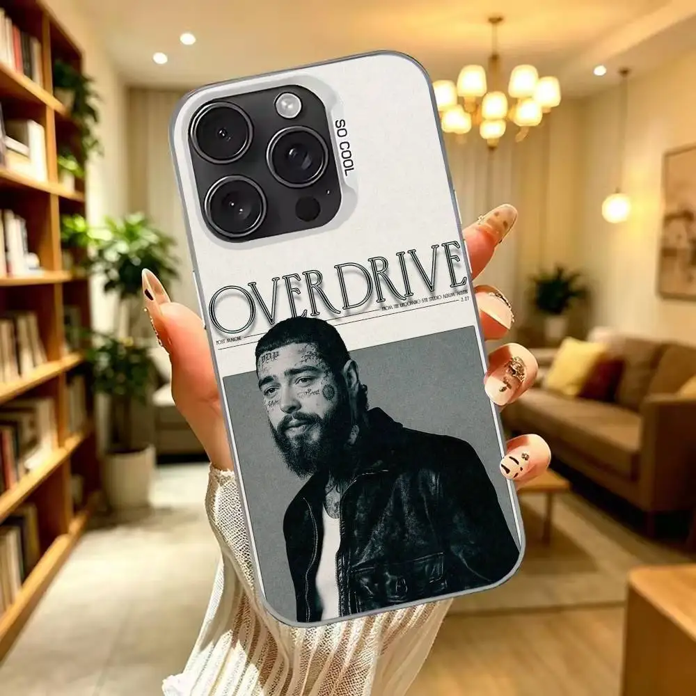Фото Крутой чехол с изображением рэпера P-Post Malone, серебристый, для iPhone 17, 16, 15, 14, 13, 12, 11 Plus, Pro Max, XS №3