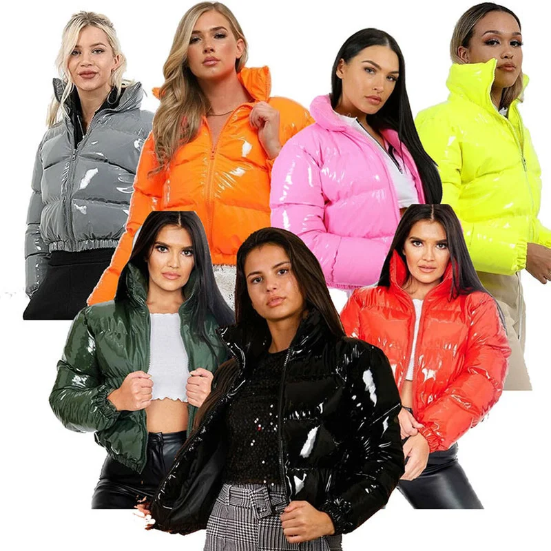 2022 Autumn and Winter Warm Long-sleeved Silky Soft Velvet Zipper Stand-up Collar Jacket Loose Bubble Coat Women's Clothing