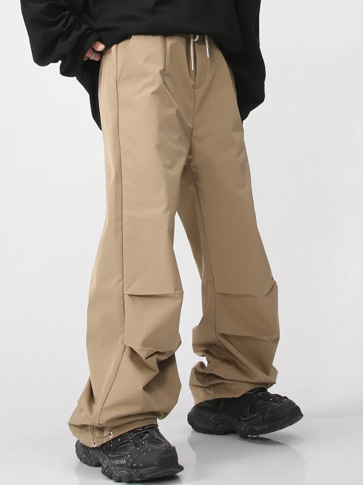 

SYUHGFA Men's Wear 2023 Spring Big Pockets Hip Hop Cargo Pants Elastic Waist Causal Korean Streetwear Trousers For Male