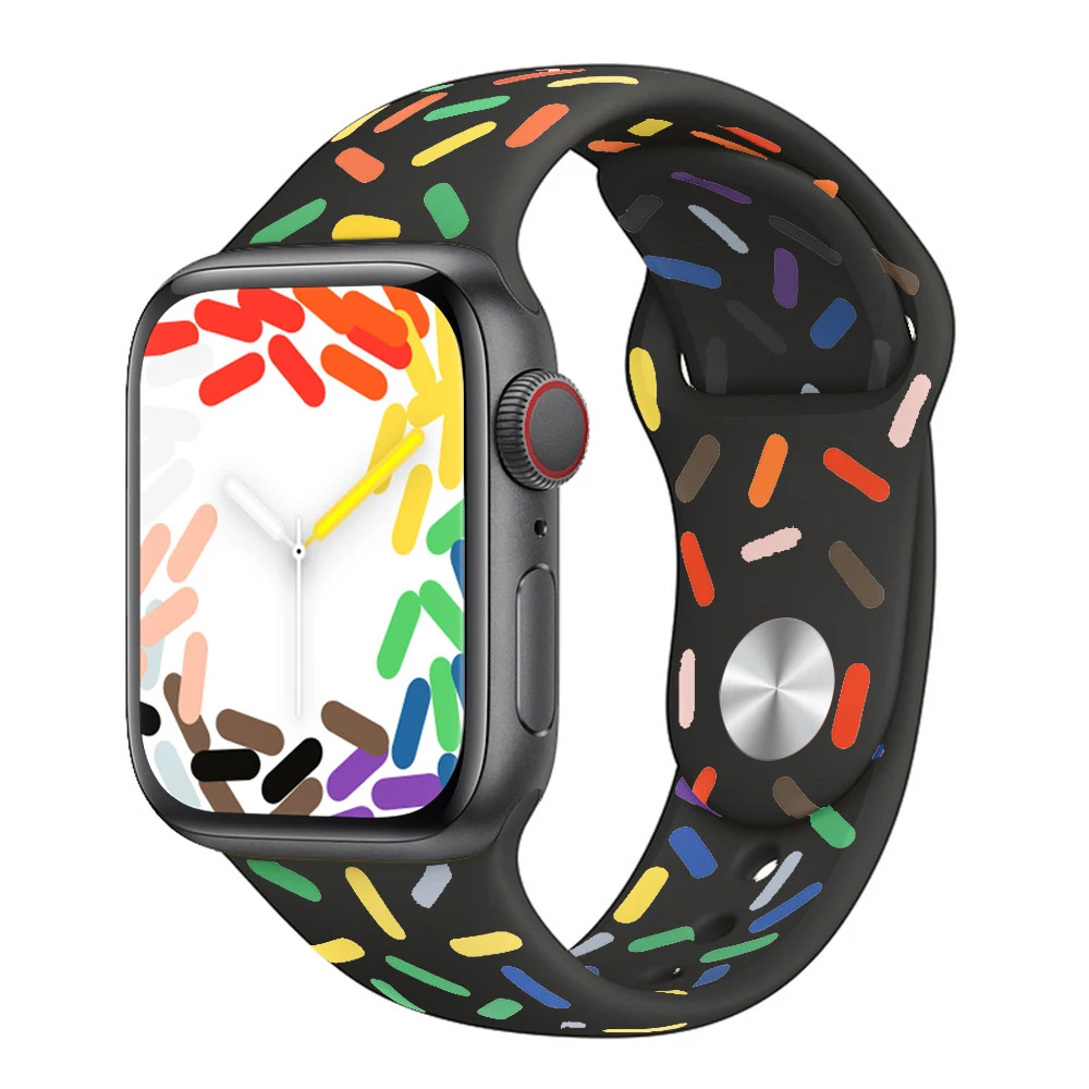 Pride Edition Strap for Apple Watch Band 40mm 41mm 44mm 45mm 49mm Silicone Replacement Band for iWatch Ultra Series 8/7/6/5/SE