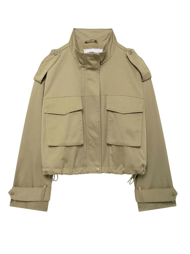 Женский комплект из двух предметов KAOPU ZA куртка с высоким воротником и накладными