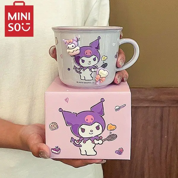 Sanrio мультфильм kuromi 340 мл керамическая кружка домашняя для молока милая