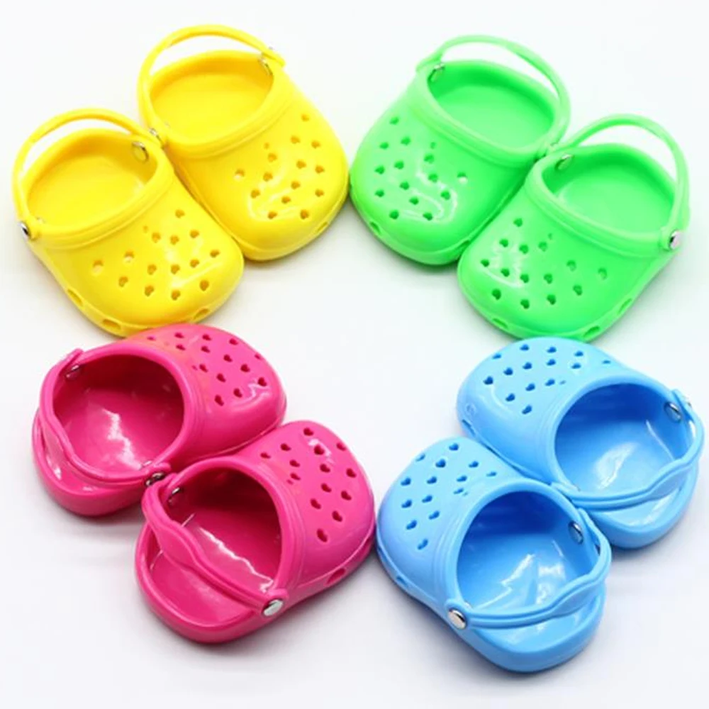 

Doll Shoes Summer Slippers Plastic Sandals Multicolor Rubber Shoes For 43cm Reborn Baby Boy Dolls,16 Inch AG Girl Doll Kids Toys