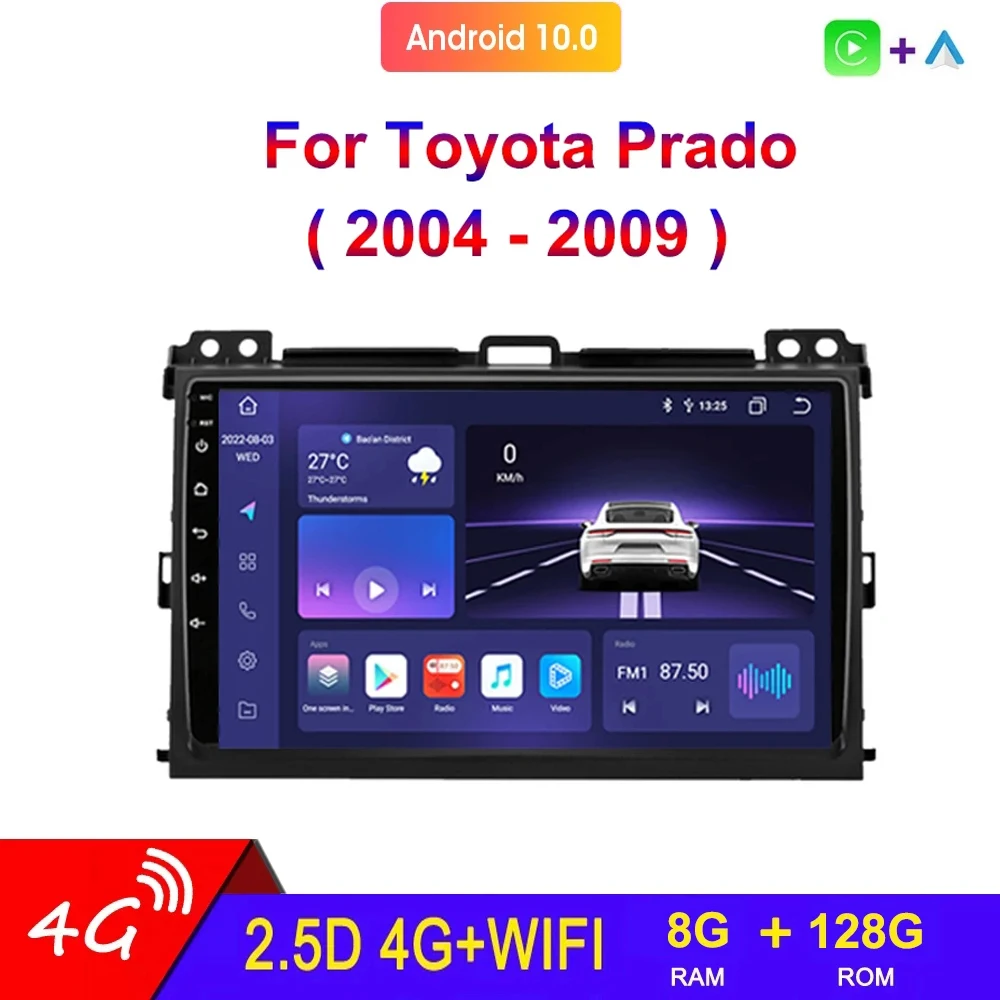 

9" 4G Carplay DSP RDS 2din Android 12 Car Radio Multimedia Video Player For Toyota Land Cruiser Prado 120 Lexus GX470 Navigation