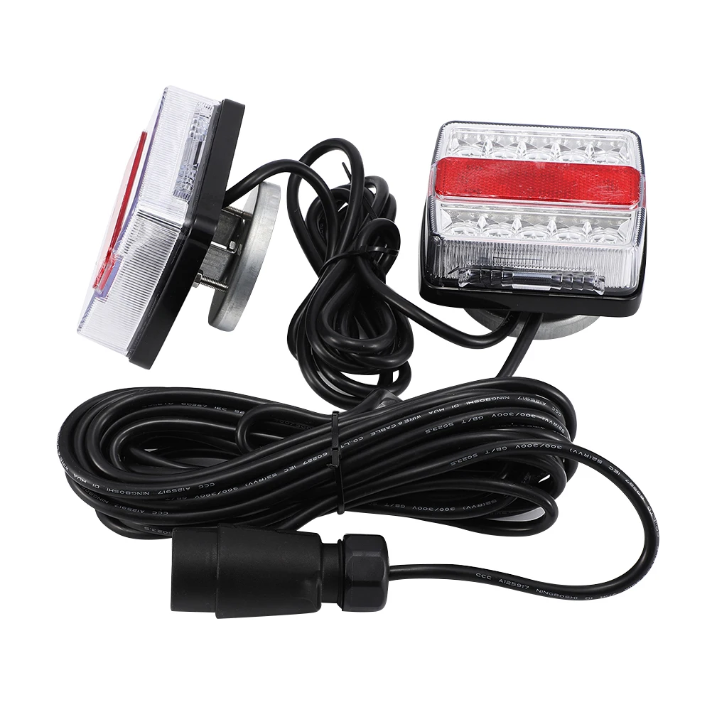 

2pcs 16 LED Taillights Car Waterproof Rear Lamp Double Color 12V With Magnet Rear Lamps Car Taillights For Truck Trailer Lorry