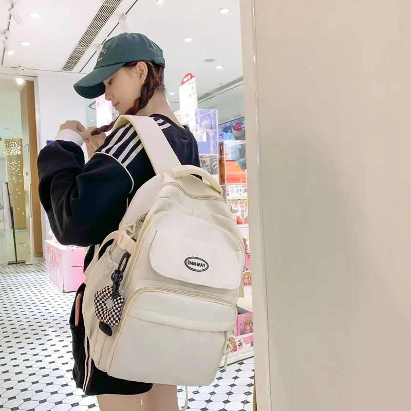 

Новинка 2023, японский простой однотонный рюкзак для пары, рюкзак для старшей школы, вместительная сумка для компьютера