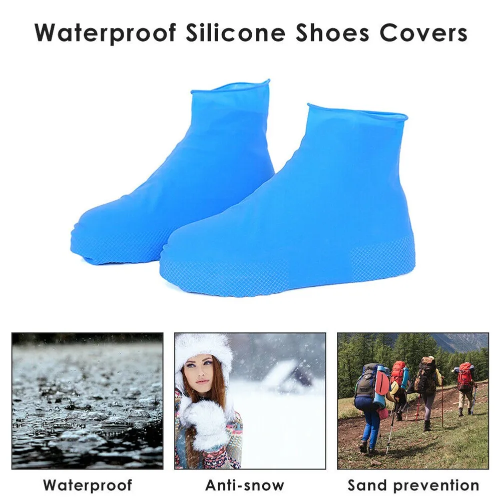 

Silicone Overshoes Rain Waterproof Shoe Covers Boot Cover Protector Rainy Days Reusable Rainproof Men Non-slip Washable Latex