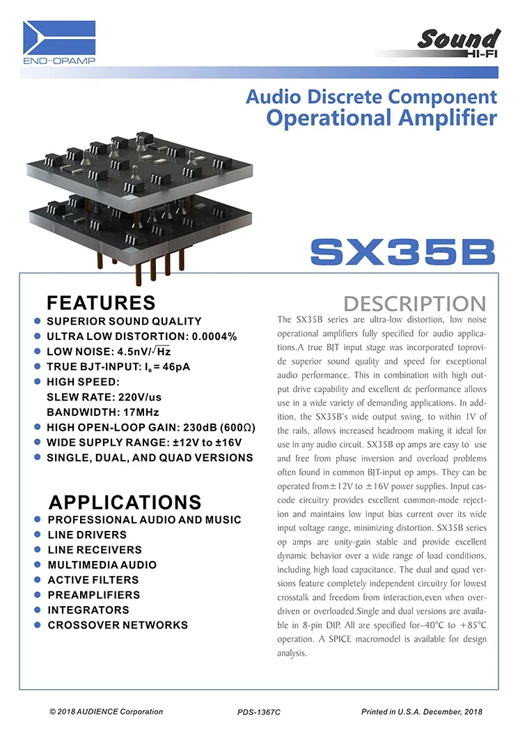 SX35B оригинальный высококачественный дискретный двойной операционный усилитель