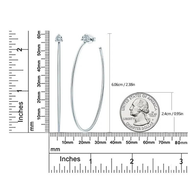 EMO-150 Lefei модные классические серьги с муассанитом и преувеличенным кругом для