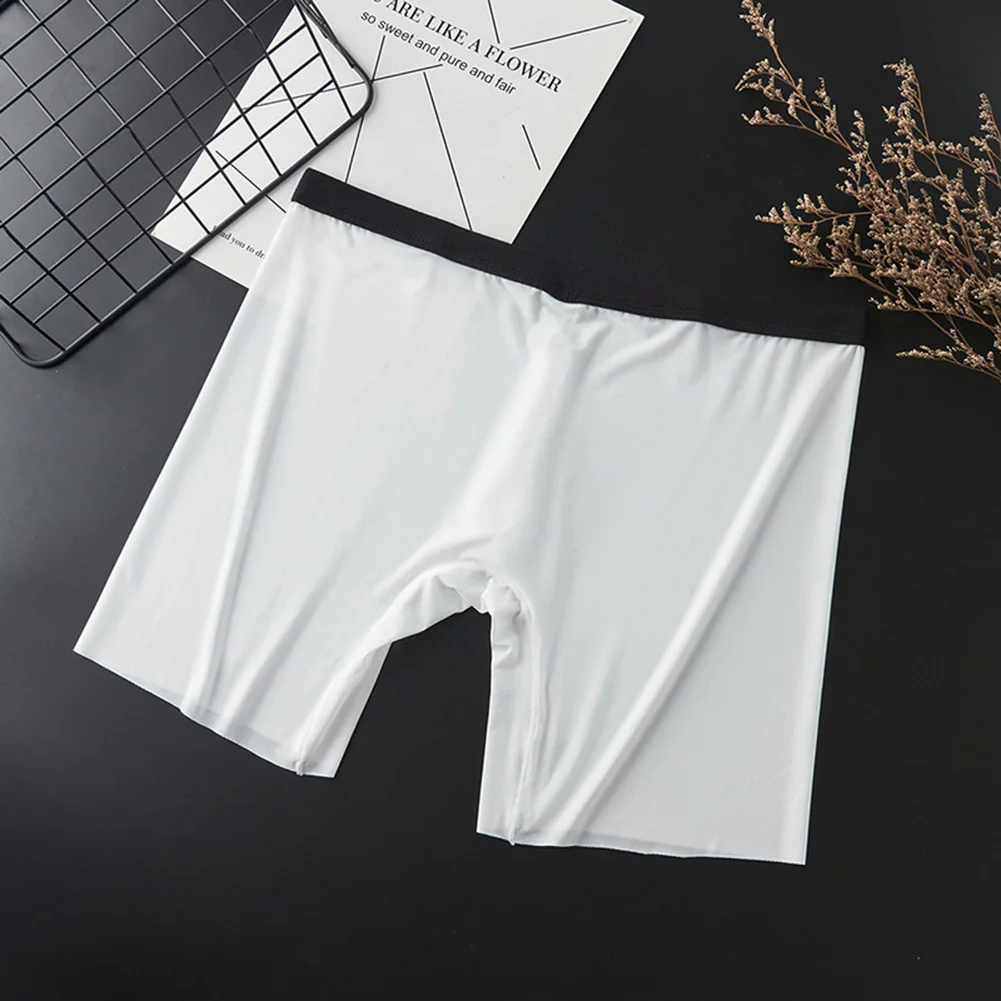 

Summer Men Ice Silk Skin-friendly Boxer Briefs Bulge Cock Pouch Erotic Underpants Sexy Low Waist Sport Breathable Panties