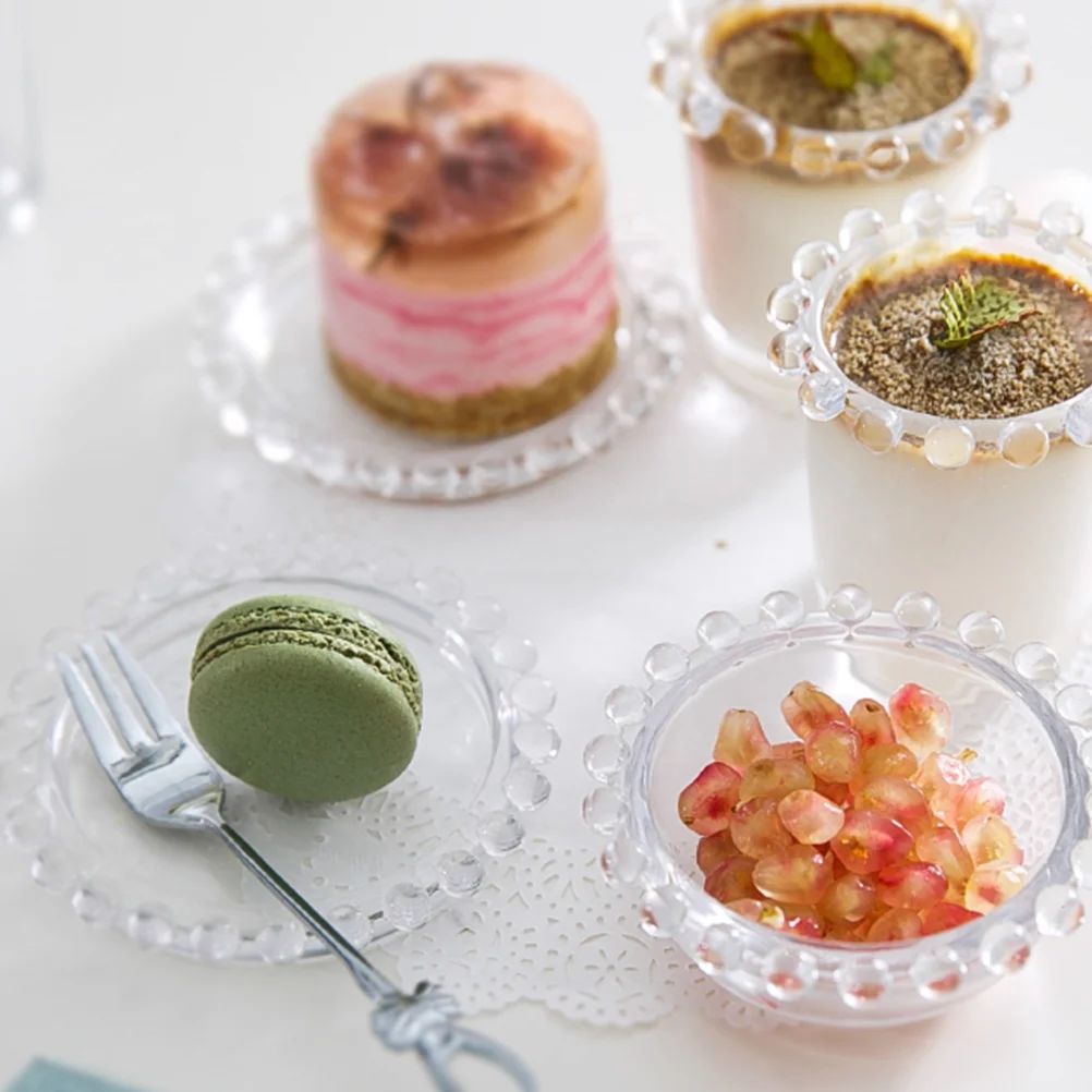 Тарелка с жемчужной оправой миска для закусок стеклянное блюдце украшение