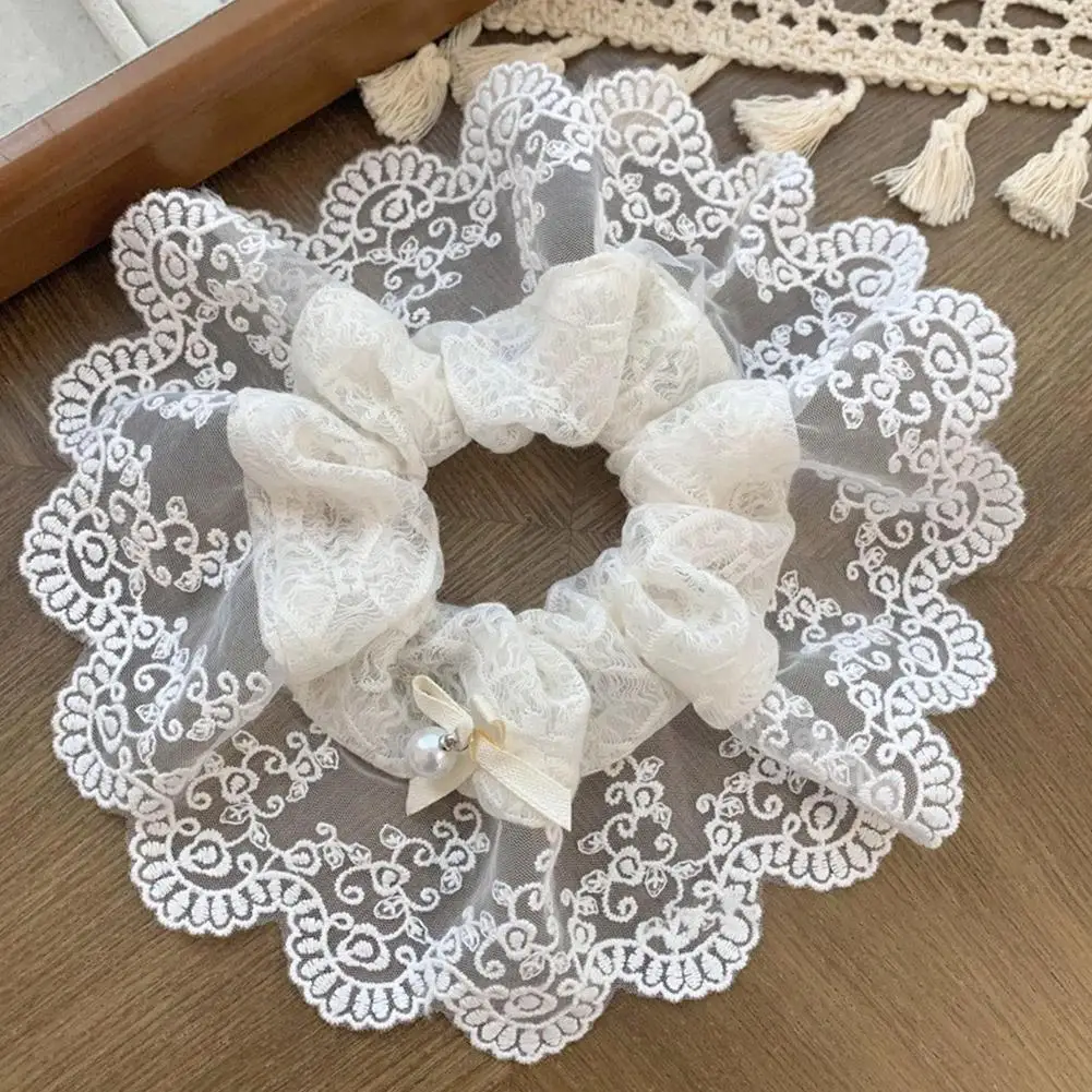 Большие женские кружевные резинки для волос эластичная резинка держатель хвоста