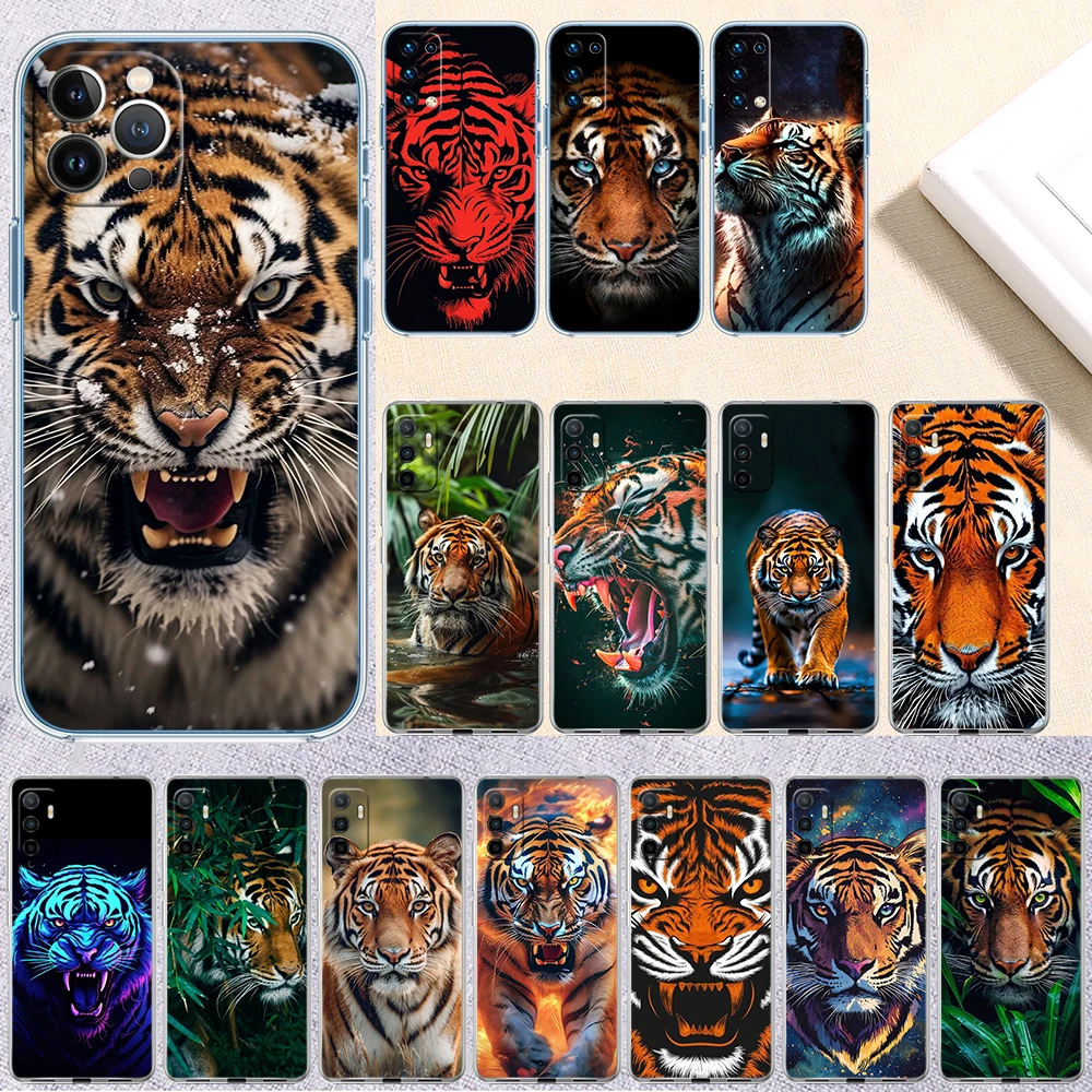 Фото Прозрачный чехол для телефона IO4 Animal Tiger для Motorola Moto G40 G04 G05 One Ace Action Fusion + Plus Hyper Macro Vision Zoom №2