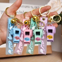 portable physical education sports survival whistle keychain cartoon alloy whistle keyring for women bag car keyring jewelry