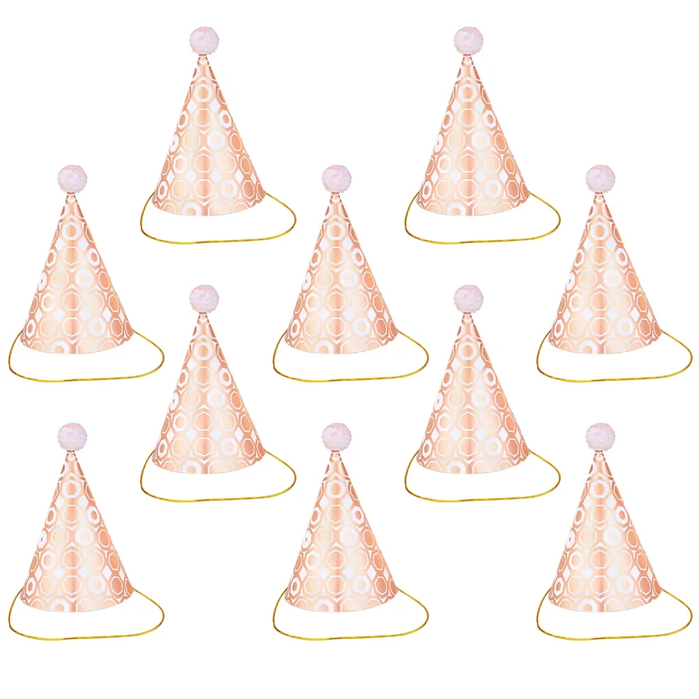 

10pcs Rose Party Hats Fun Celebration of 10 Rose Cone Party Hats for Kids Birthday Party and Diy Crafts Party Supplies for
