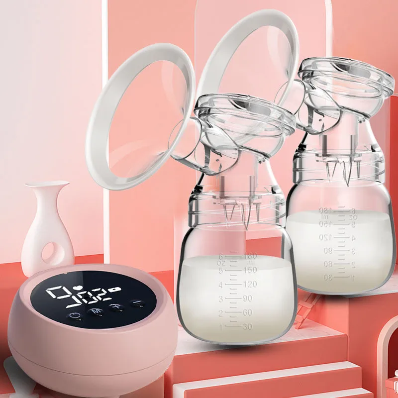 

2 Colors Split Lcd Bilateral Electric Milk Feeding Breast Pump Automatic Massage Lactator Pumps Baby Breastfeeding Accessories