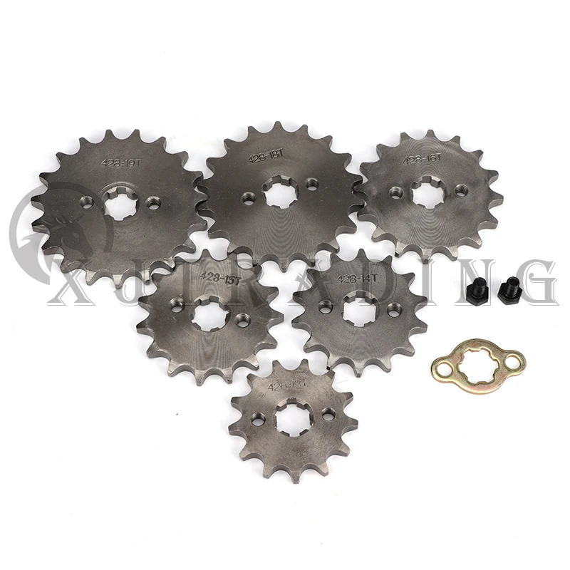 

420 Chain 17mm 10T -19T Teeth Front Engine Sprockets For Taotao Kayo BSE Xmotos Apollo SSR 110 125cc Dirt Pit Bike ATV Quad