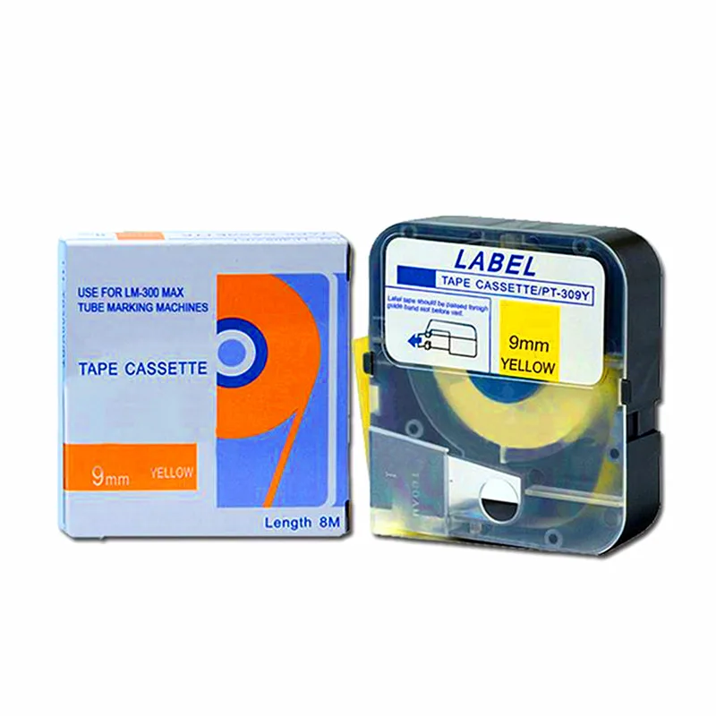 

max ink typewriter tape label case 6mm 9mm 12mmx8m white yellow marker label for Electronic Lettering Machine lm-380e.lm-390a/pc