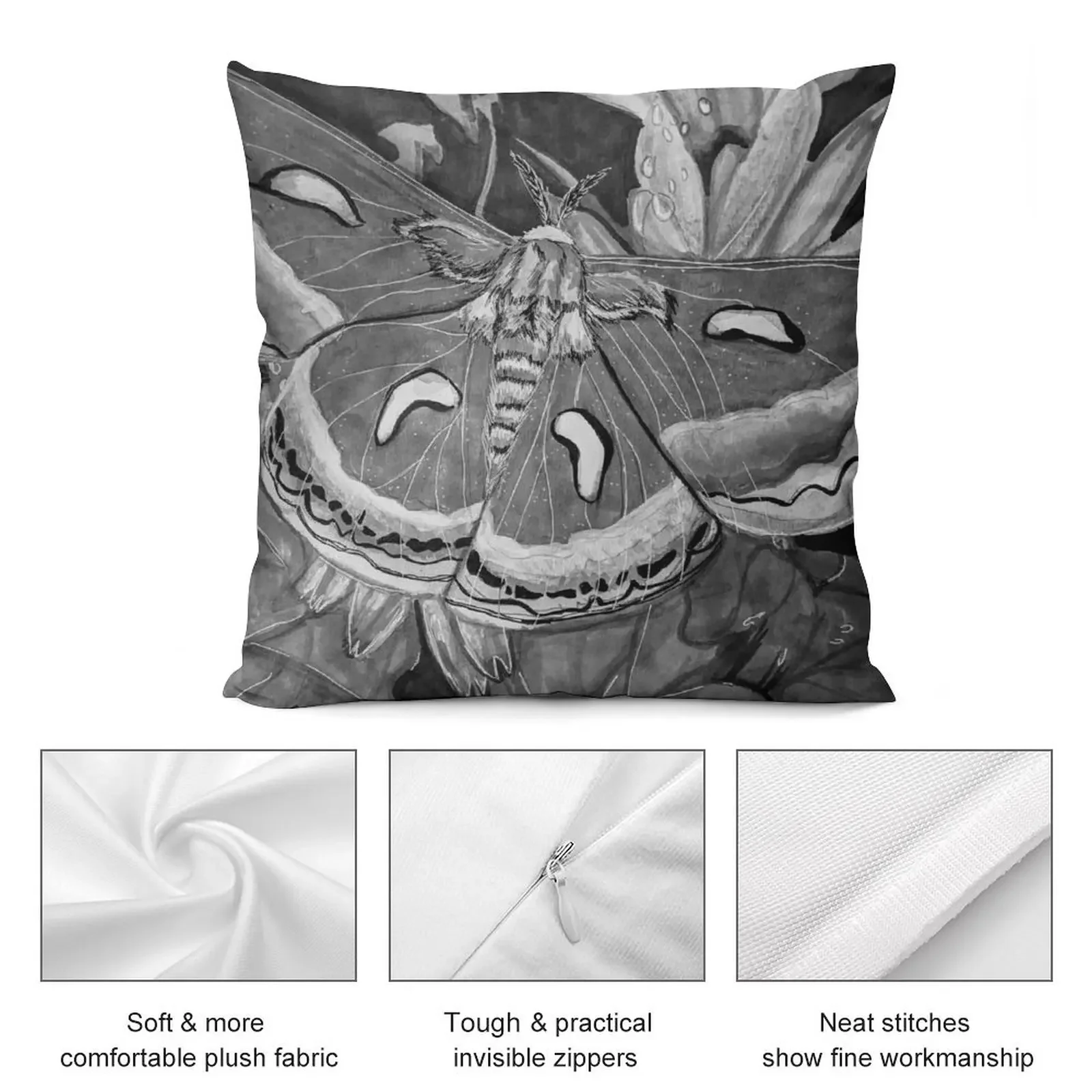 Cecropia Moth on Gerber Daisies декоративная подушка Рождественская наволочка Подушки для