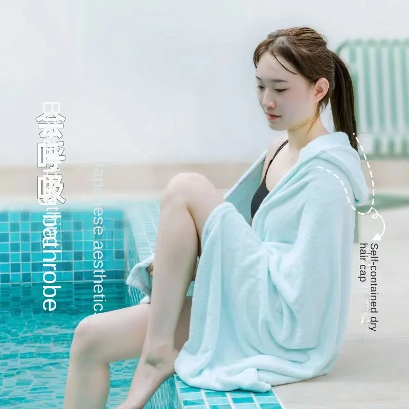 

New Wearable Microfiber Bathrobe Woman Shower Female Soft Bath Towel For Adults For Home Textiles Bath And Sauna Towels Bathroom
